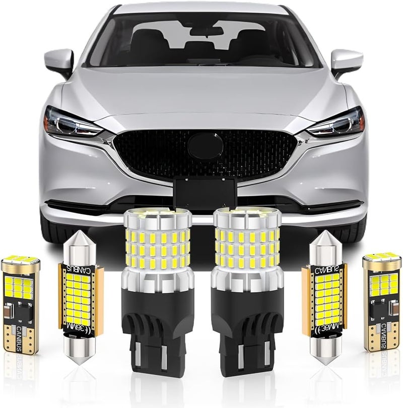 BMT xms طقم إضاءة داخلية LED بديل لمازدا 6 GH GJ GL 2014-2023، إضاءة داخلية للسيارة بيضاء ساطعة 6000K، لمبة إضاءة عكسية LED 7440، 16 قطعة - Image 1